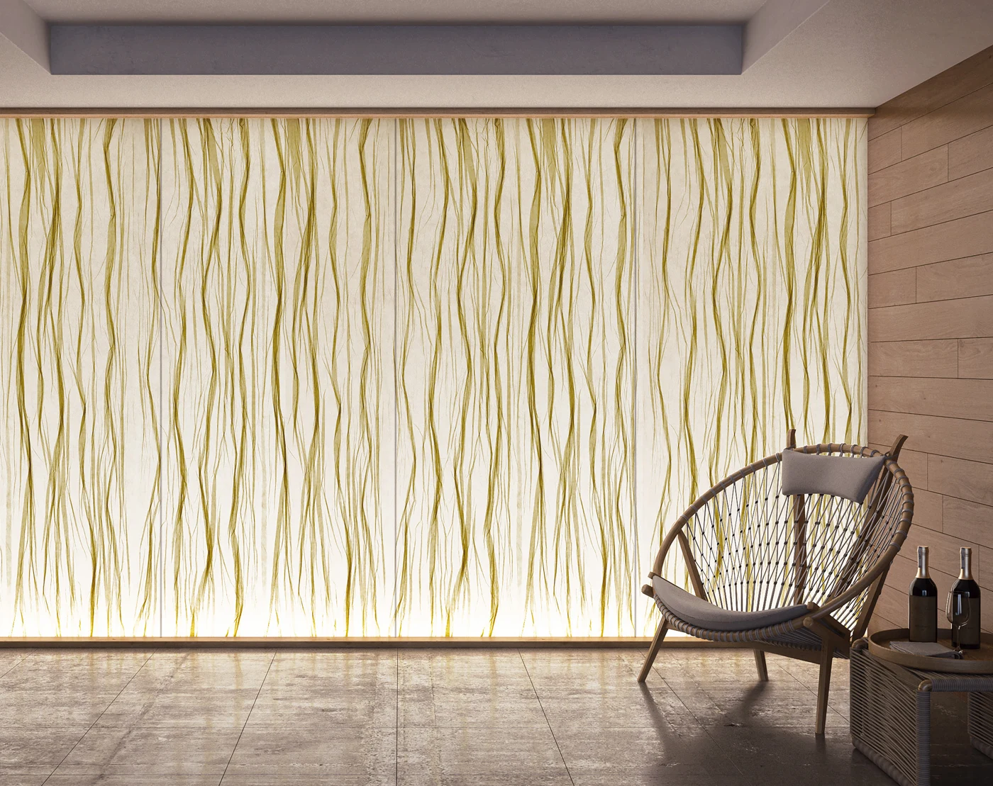 Flowing vertical lines